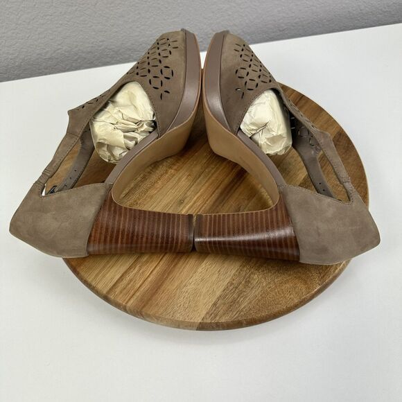 Clarks Artisan Sandals Jenness Energy Peep Toe Shoes Womens 10 Brown Strappy - Picture 6 of 7